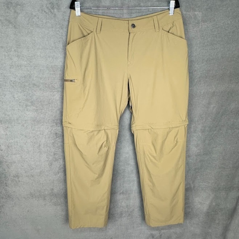 LL Bean Insect Repellent Pants Womens 14 Petite Tan No Fly Zone Convertible Hike